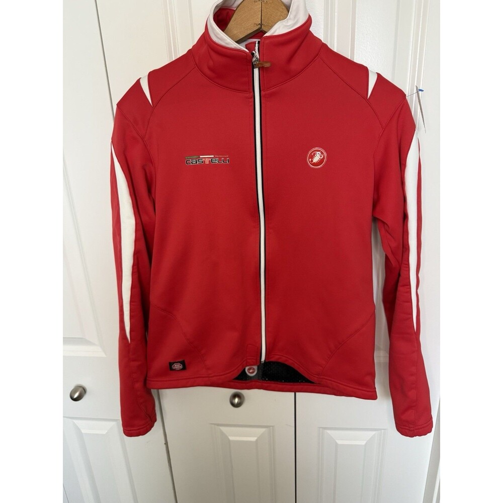 Castelli Invidia Cycling Jacket Womens S Windstopper Fleece Lined Full Zip Red